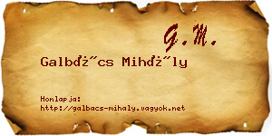 Galbács Mihály névjegykártya