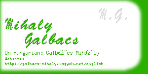 mihaly galbacs business card